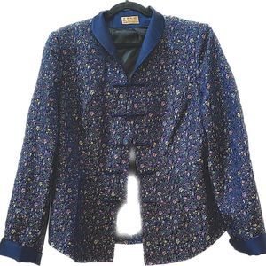 Vintage Jacket Oriental Style Blazer (Navy)